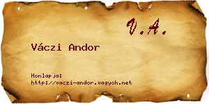 Váczi Andor névjegykártya