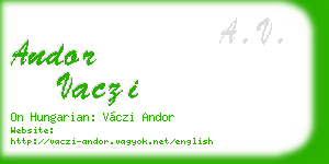 andor vaczi business card